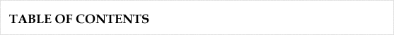 TABLE of CONTENTS